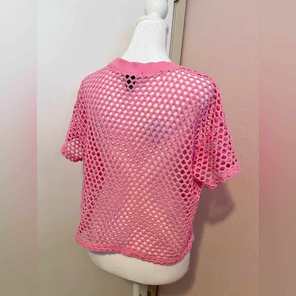 Pink Fishnet Mesh Top - Picture 6 of 8